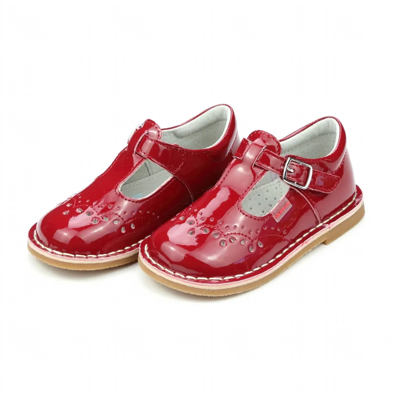 Girl's Ruthie Stitched Mary Jane Shoes In Patent Red