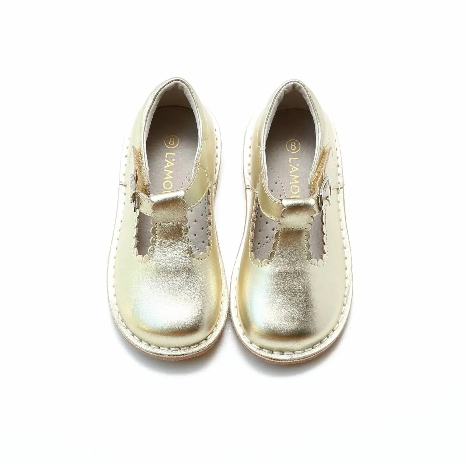 Girl's Selina Scalloped Mary Jane Shoes In Gold