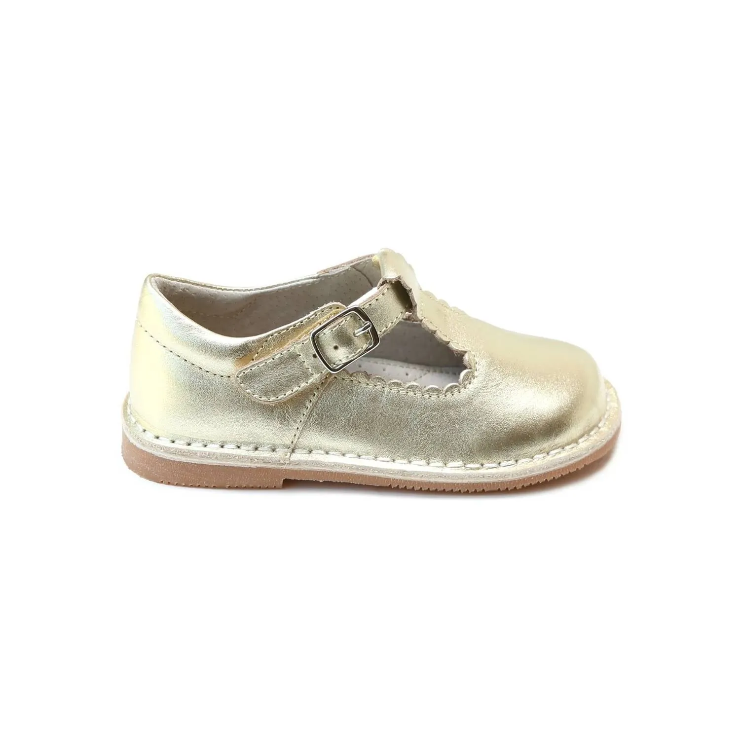Girl's Selina Scalloped Mary Jane Shoes In Gold