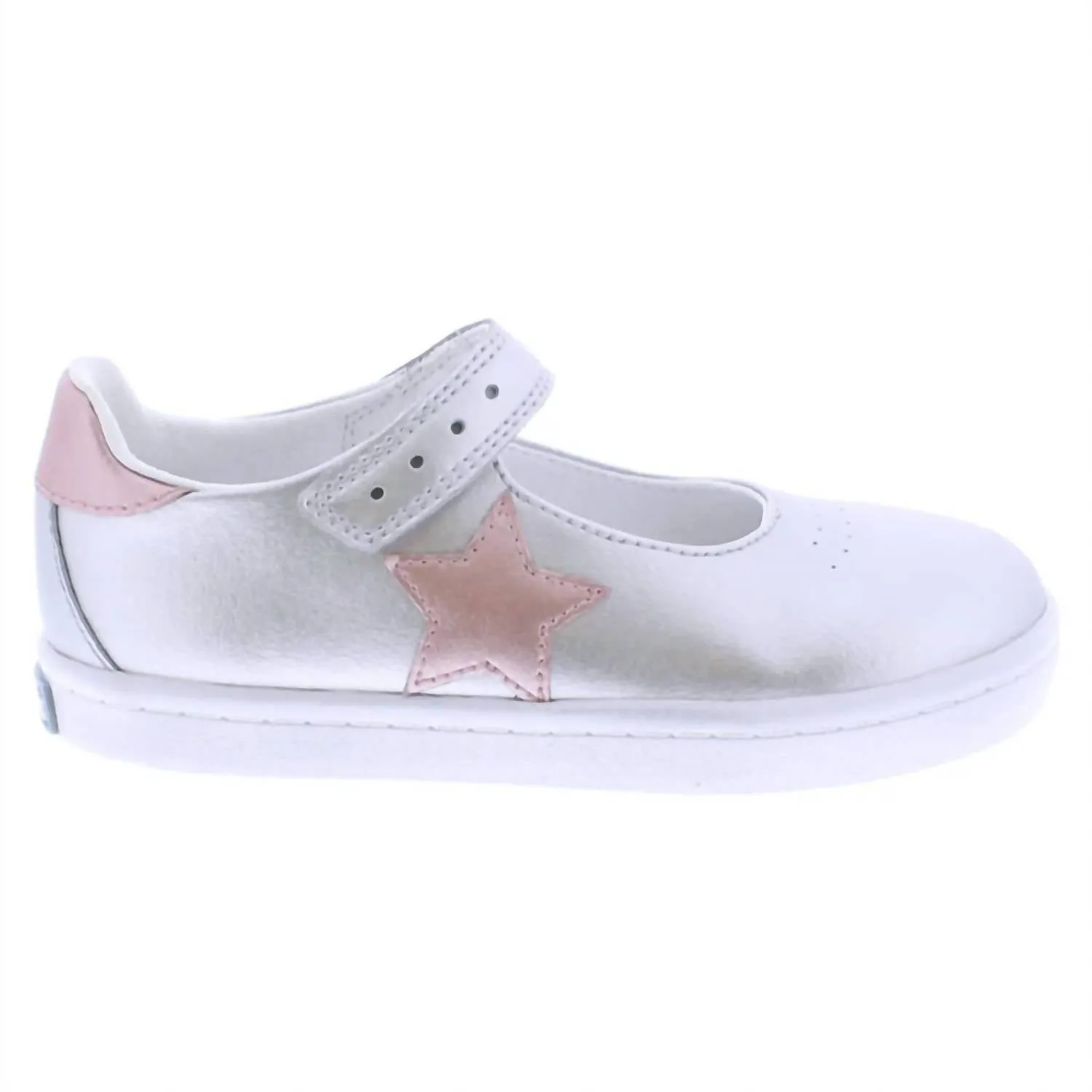 Girl's Stella Flat Shoes In Silver/rose