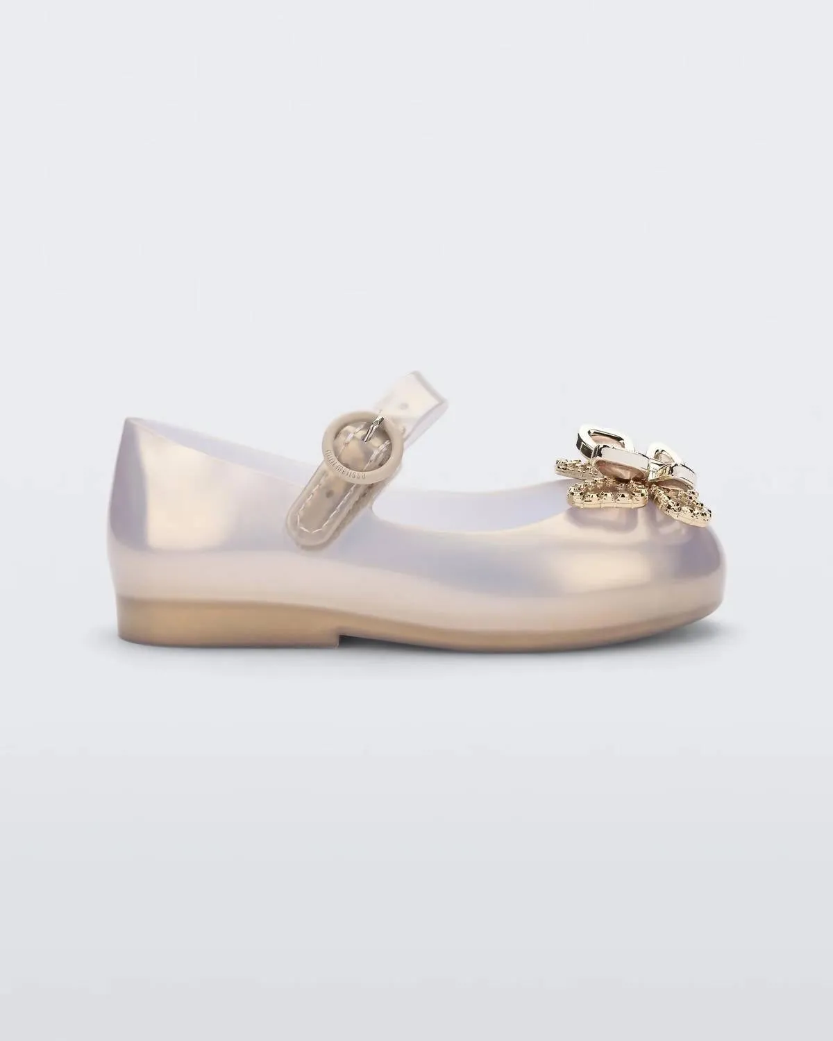 Girls' Sweet Love Butterfly Flat In Pearly Gold