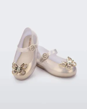 Girls' Sweet Love Butterfly Flat In Pearly Gold