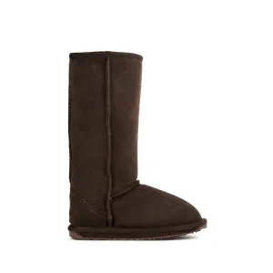 Girls Wallaby Hi Merino Wool Boots In Chocolate Brown