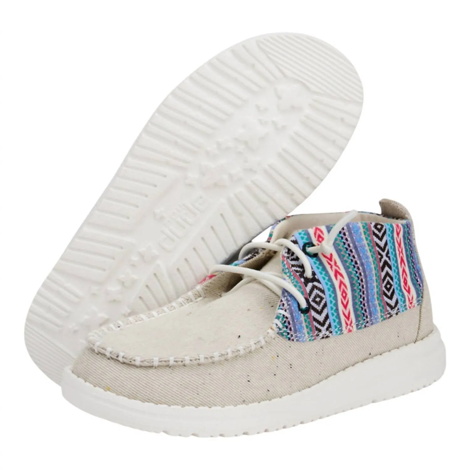 Girl's Youth Wendy Mid Boho Crafted Shoes In Light Grey/multi
