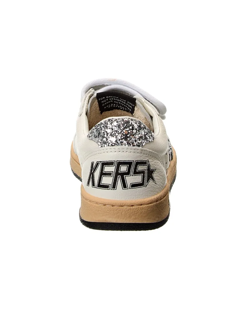 Golden Goose Ballstar Strap Leather & Glitter Sneaker