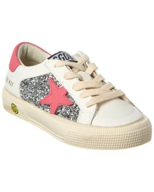 Golden Goose May Leather & Glitter Sneaker