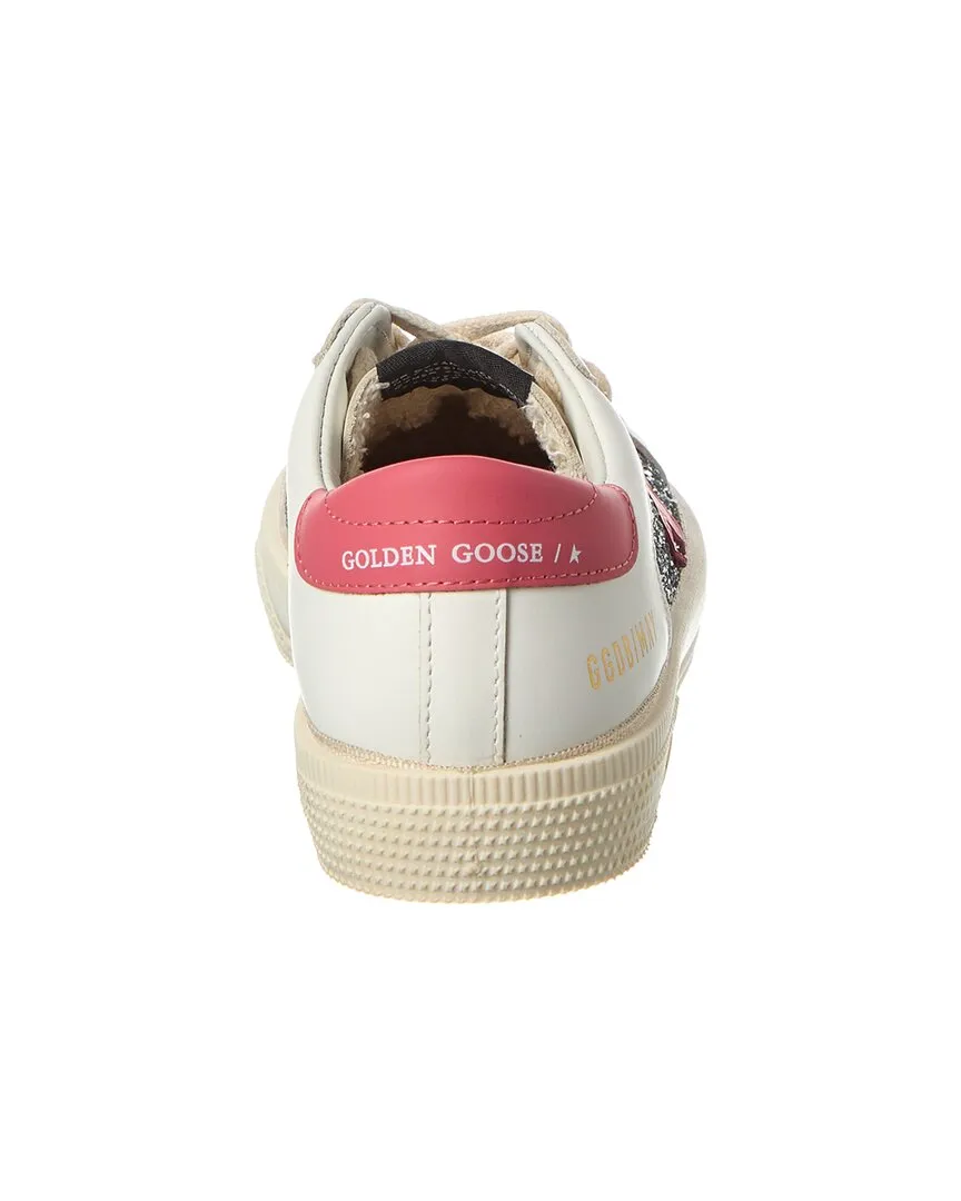 Golden Goose May Leather & Glitter Sneaker