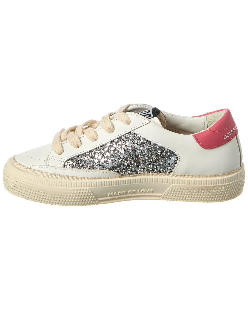 Golden Goose May Leather & Glitter Sneaker