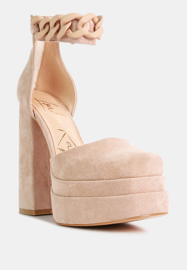 golden hour showstopper chain embellished high platform sandals