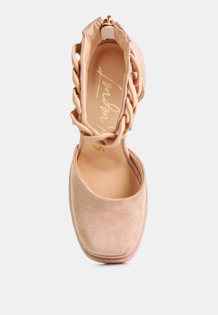 golden hour showstopper chain embellished high platform sandals
