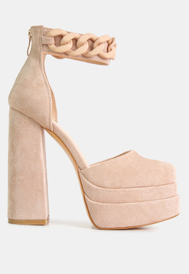 golden hour showstopper chain embellished high platform sandals