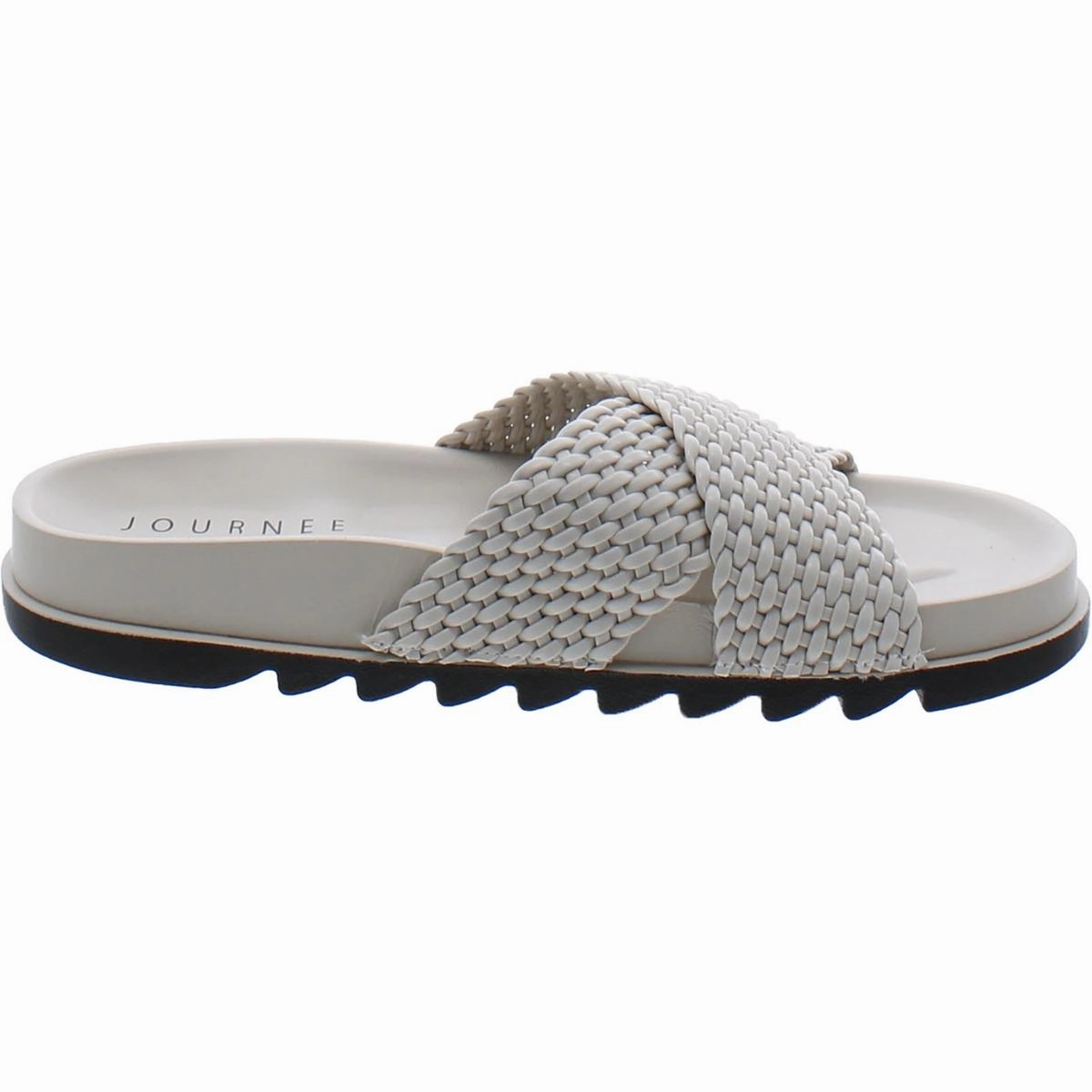 GRETIE Womens Faux Leather Open Toe Slide Sandals