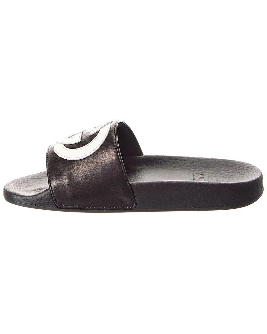 Gucci Interlocking G Leather Slide
