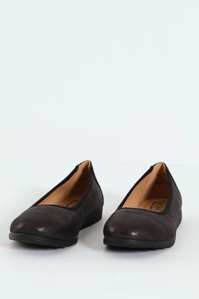 Halen Metalic Animal Elasticated Slip On - Black