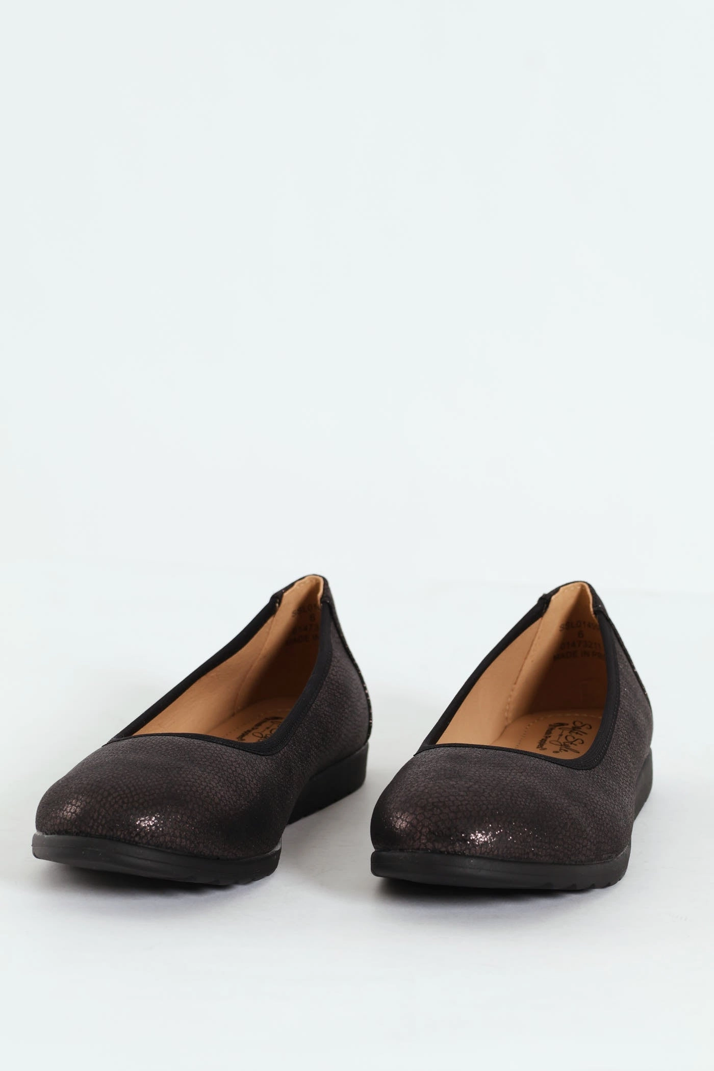 Halen Metalic Animal Elasticated Slip On - Black