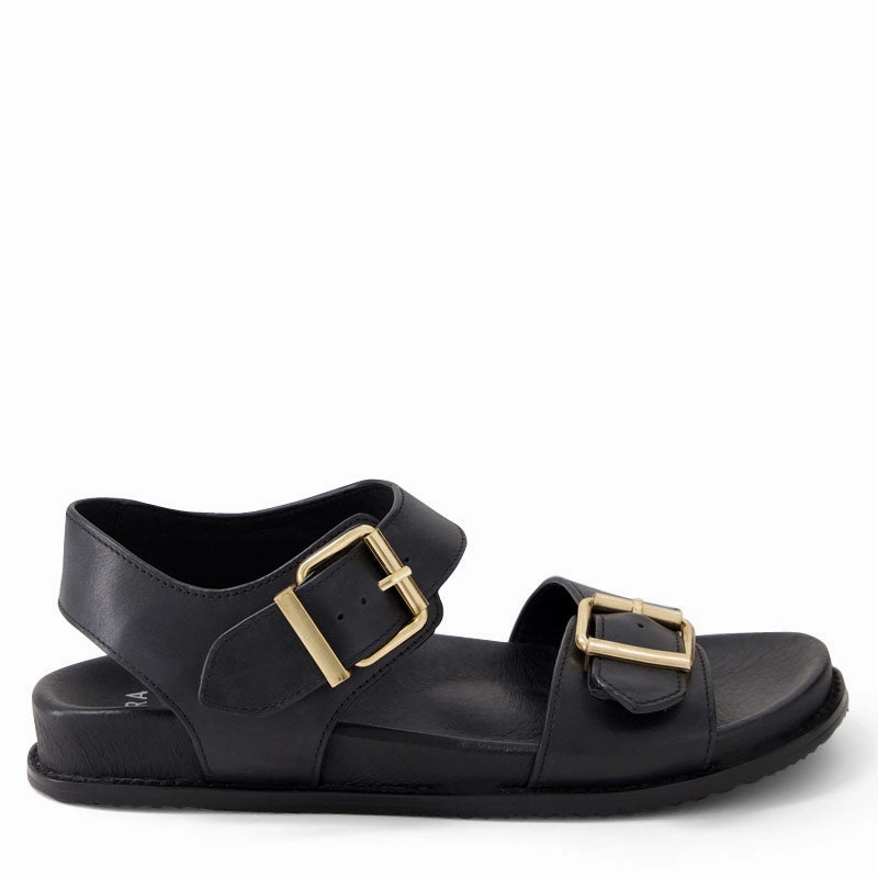 HASTICE W - BLACK LEATHER SANDALS