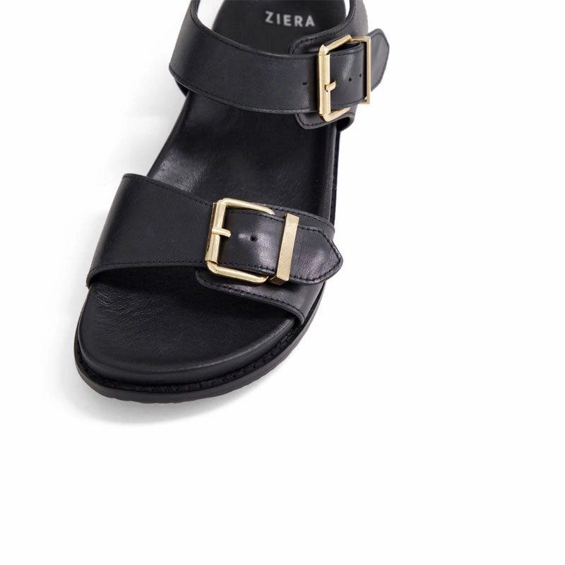 HASTICE W - BLACK LEATHER SANDALS
