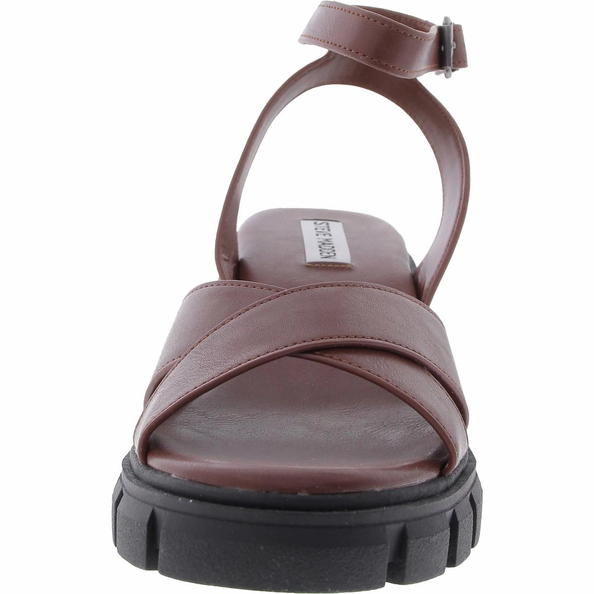 Haute Womens Adjustable Faux Leather Block Heel
