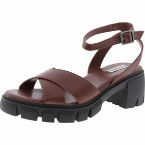 Haute Womens Adjustable Faux Leather Block Heel