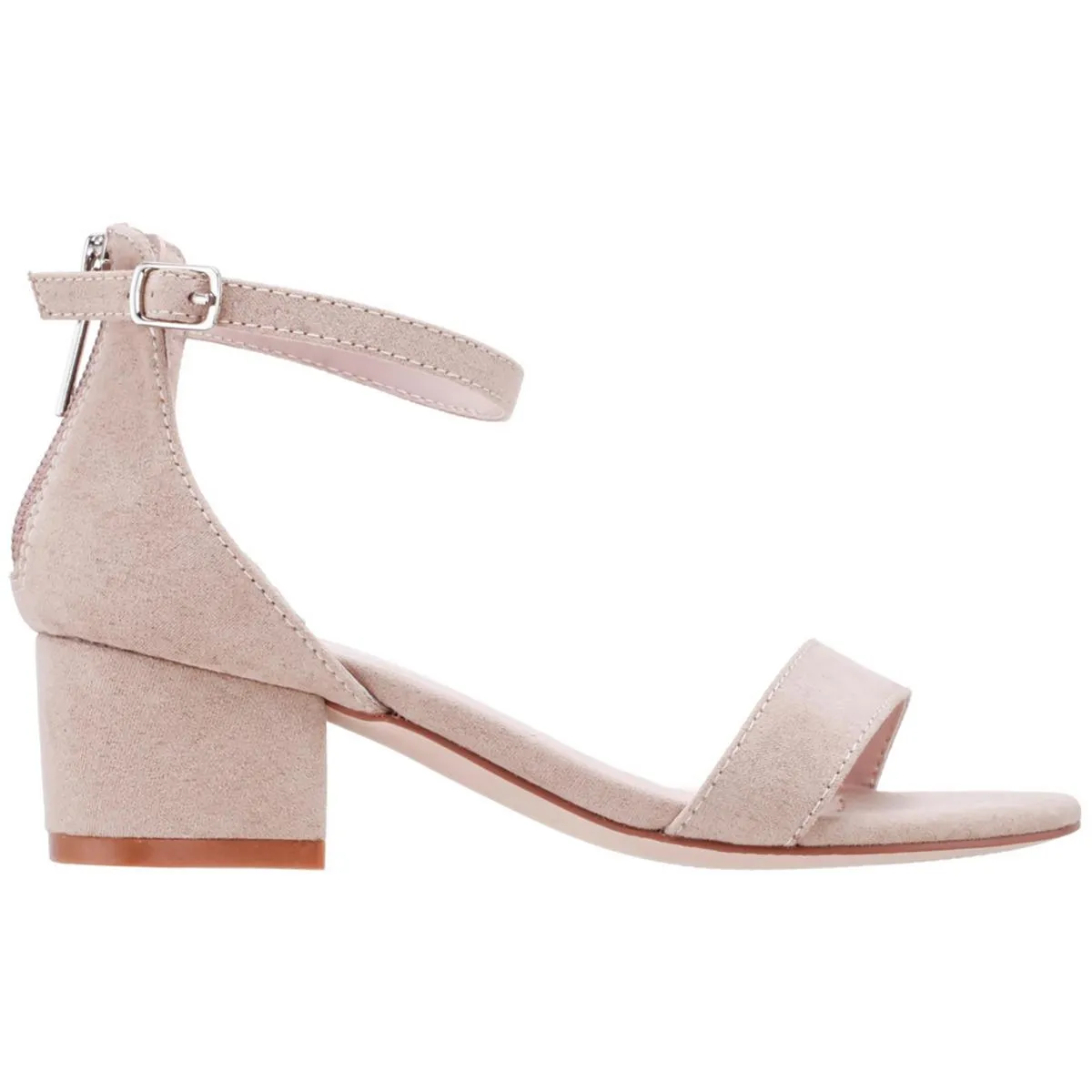 Hidi Girls Embossed Open Toe Block Heels