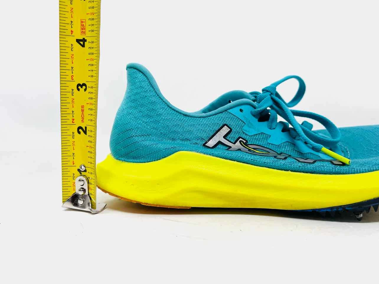 Hoka Size 6 Teal/Yellow Lace-Up Mesh Shoes Sneakers