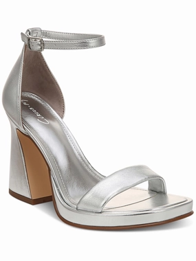 Holmes Womens Faux Leather Ankle Strap Heels