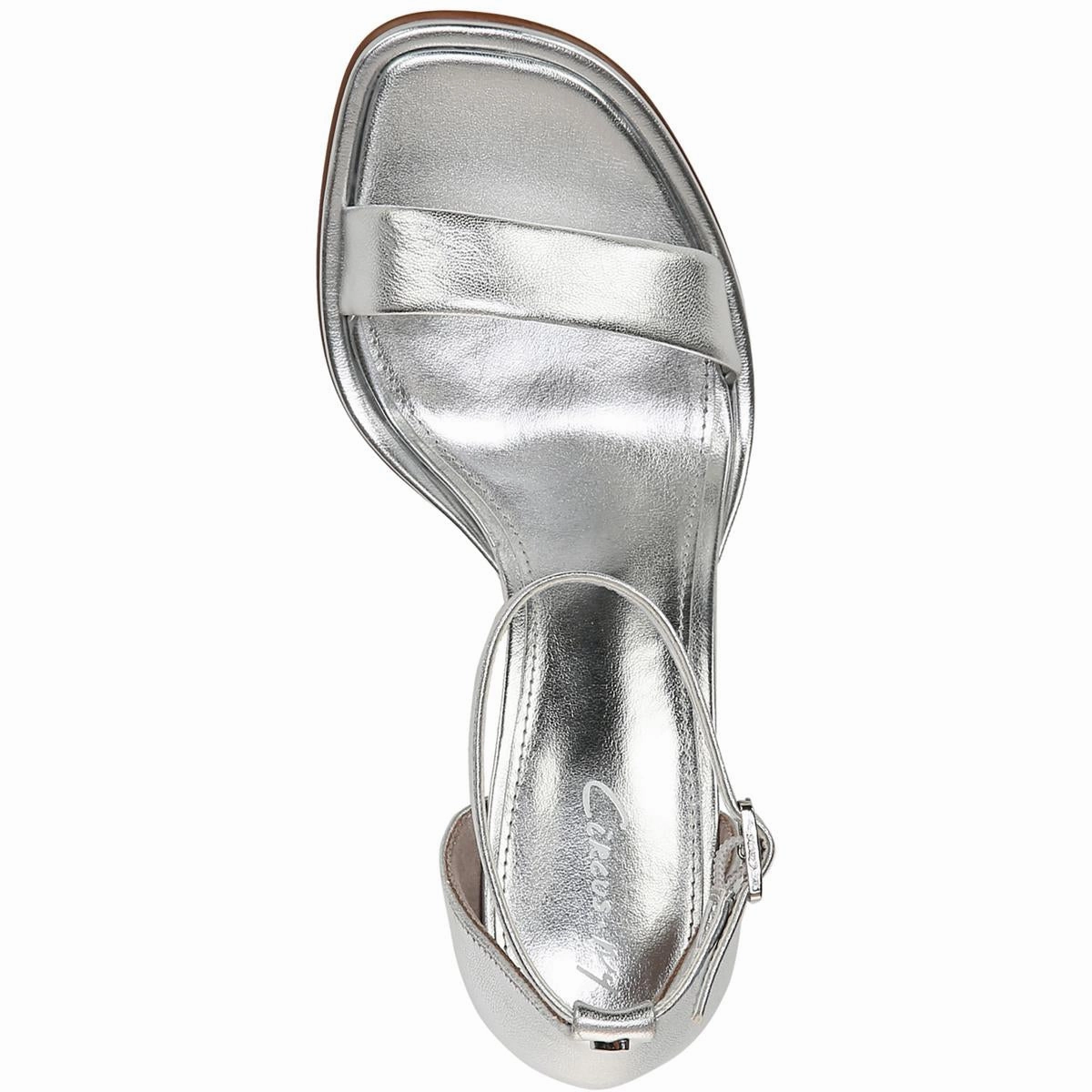 Holmes Womens Faux Leather Ankle Strap Heels