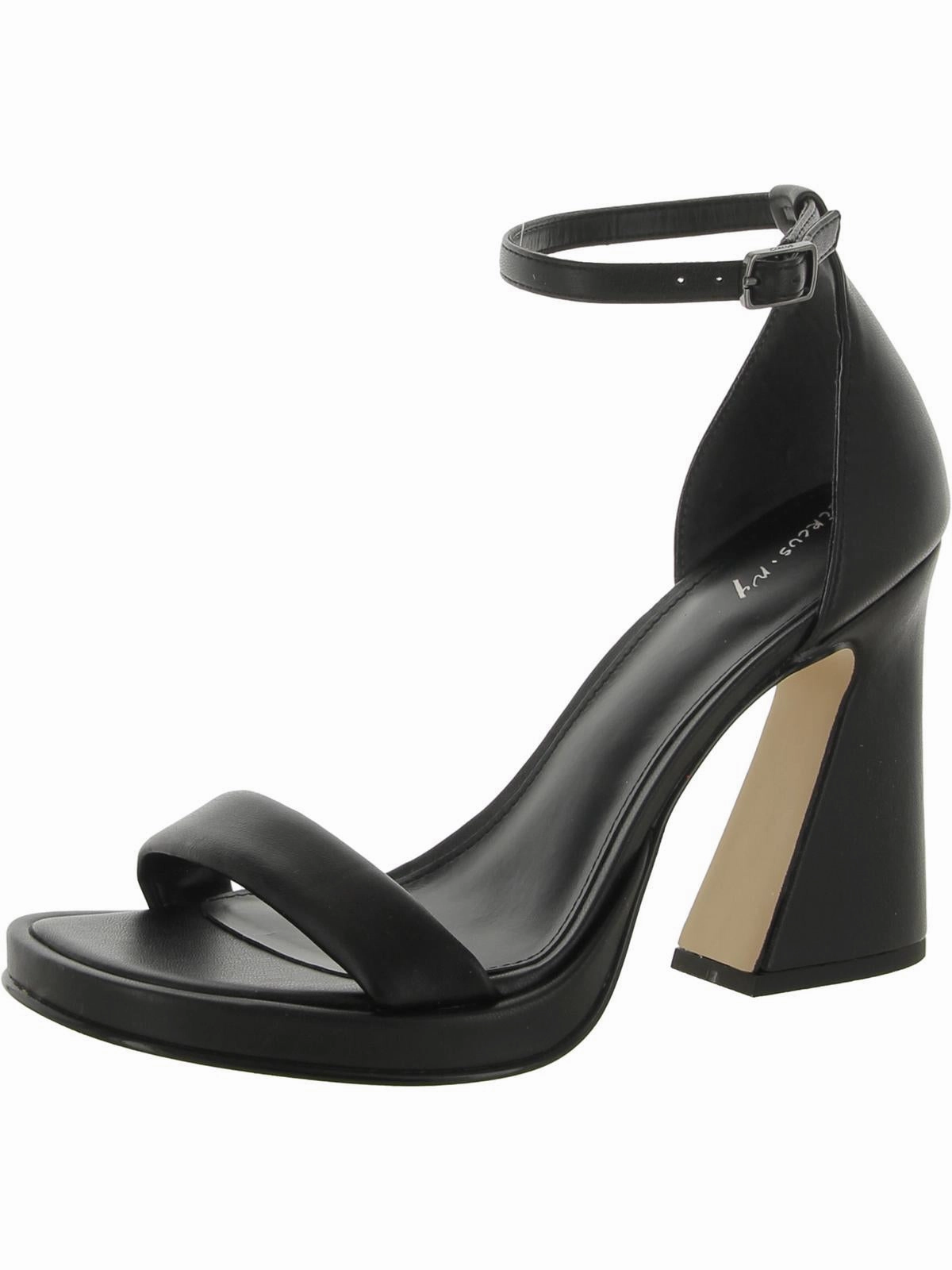 Holmes Womens Faux Leather Ankle Strap Heels