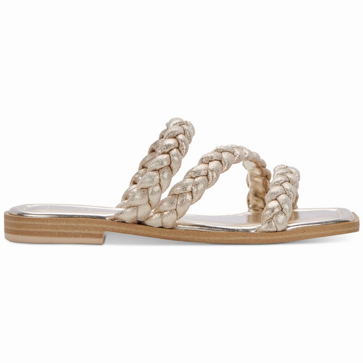 Iman Womens Metallic Flat Slide Sandals