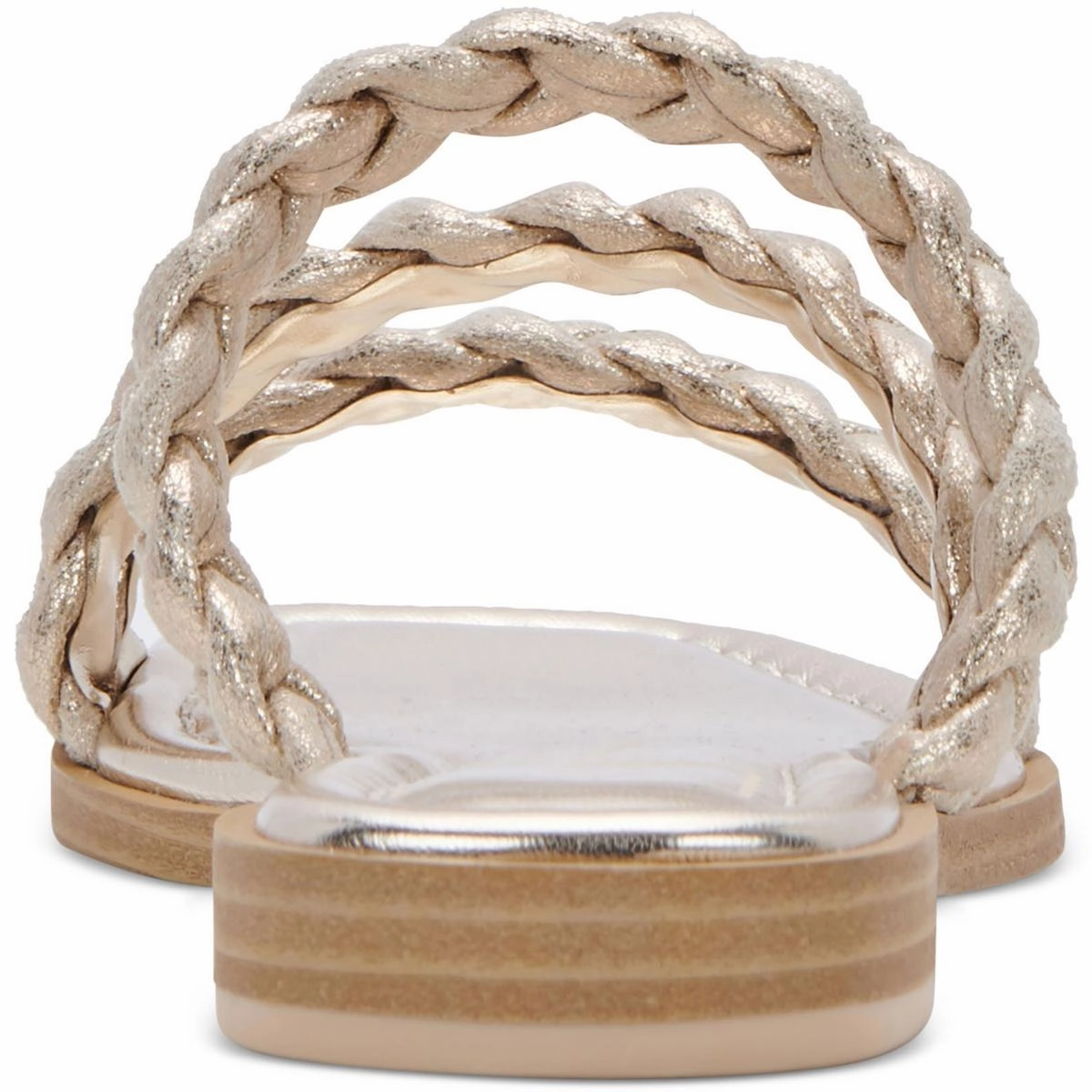 Iman Womens Metallic Flat Slide Sandals