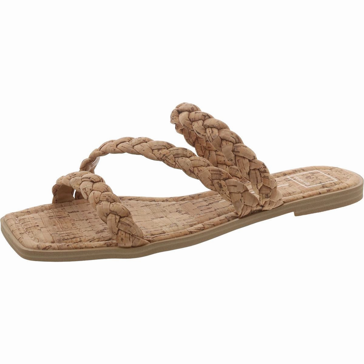 Iman Womens Metallic Flat Slide Sandals