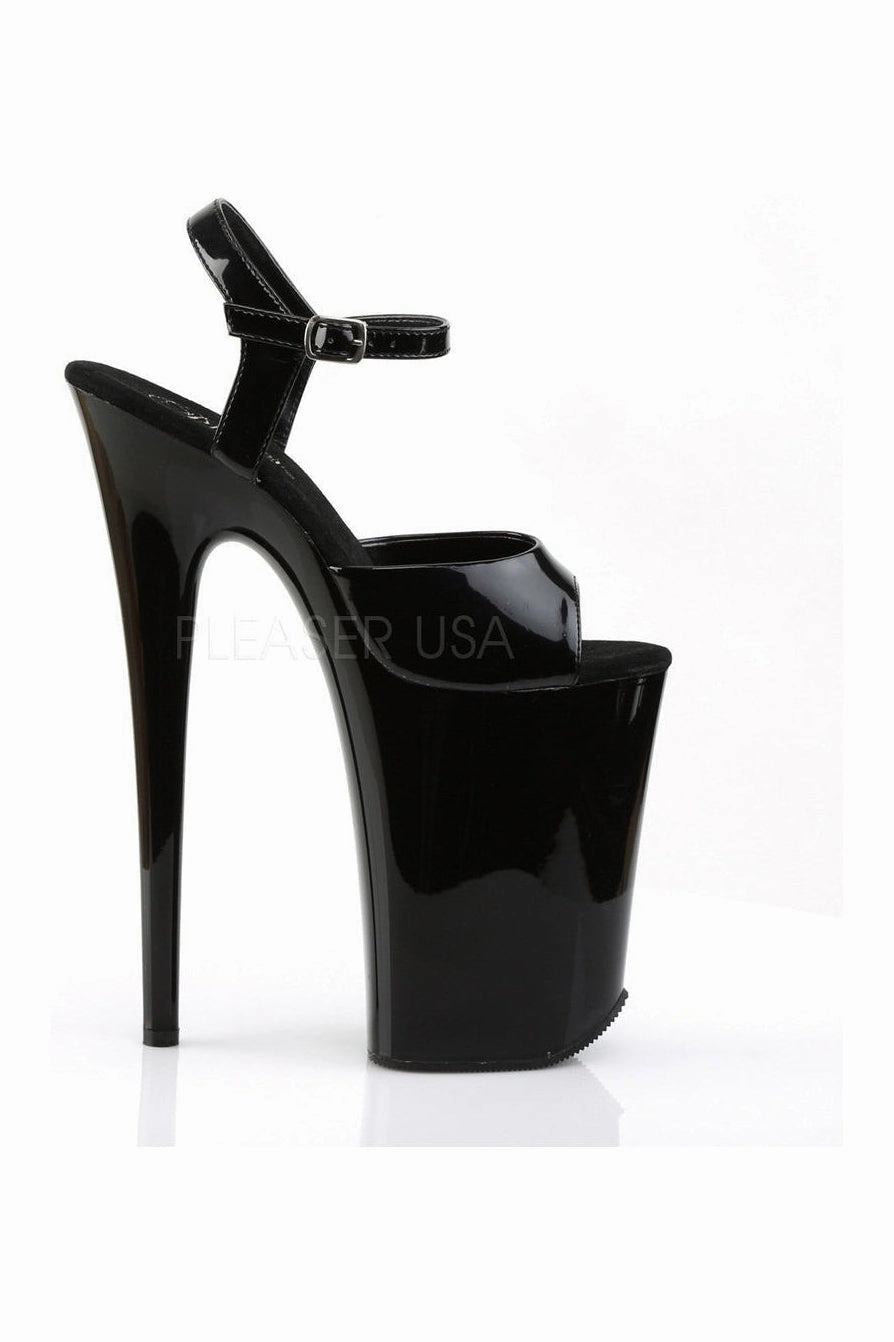 INFINITY-909 Platform Sandal  | Black Patent