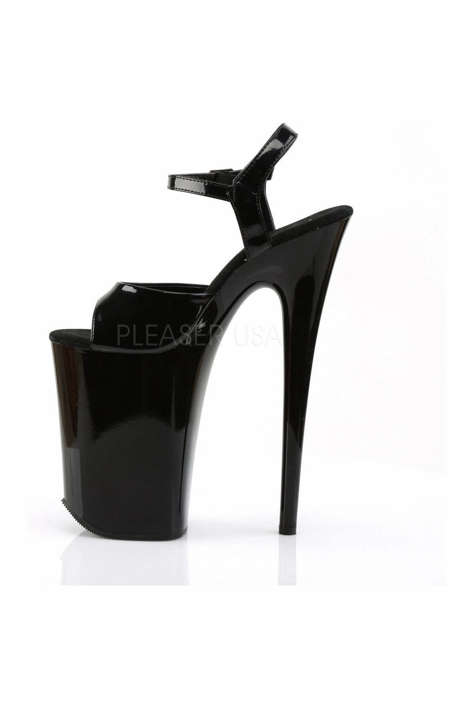INFINITY-909 Platform Sandal  | Black Patent