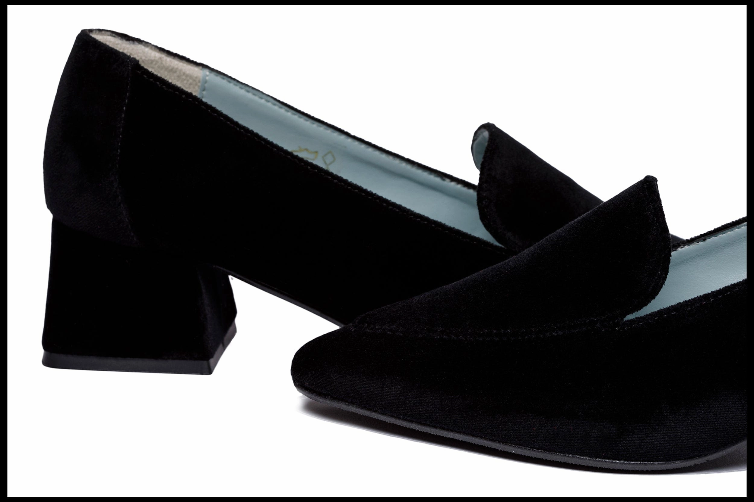 Iris Vegan Velvet Moccasin Loafers | Black