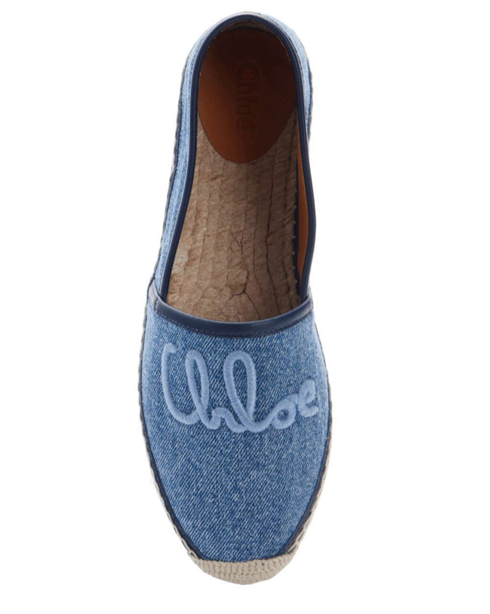 Isla Embroidered Espadrille in Denim
