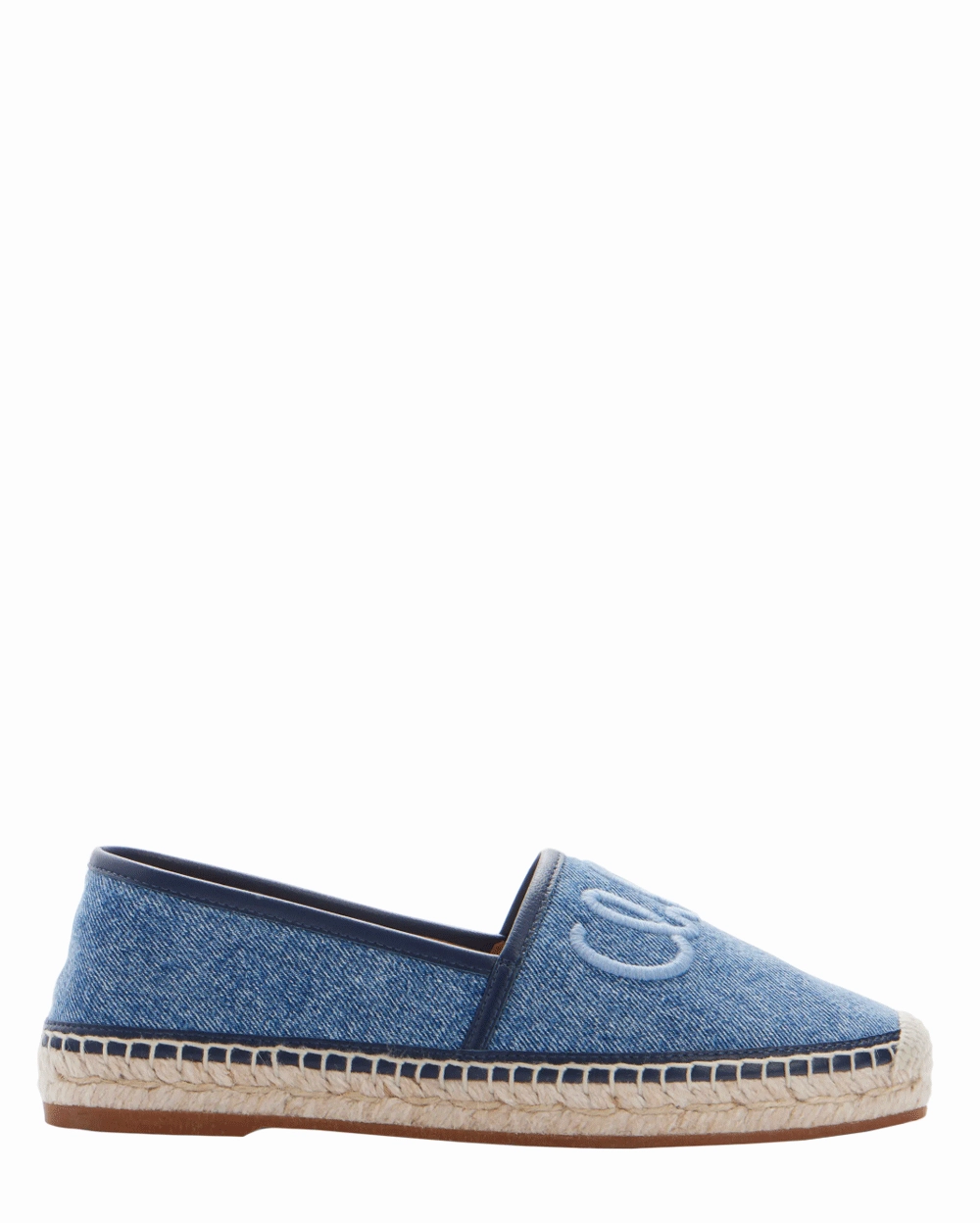 Isla Embroidered Espadrille in Denim