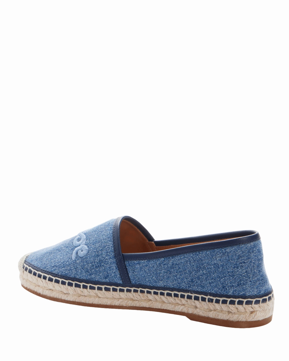 Isla Embroidered Espadrille in Denim