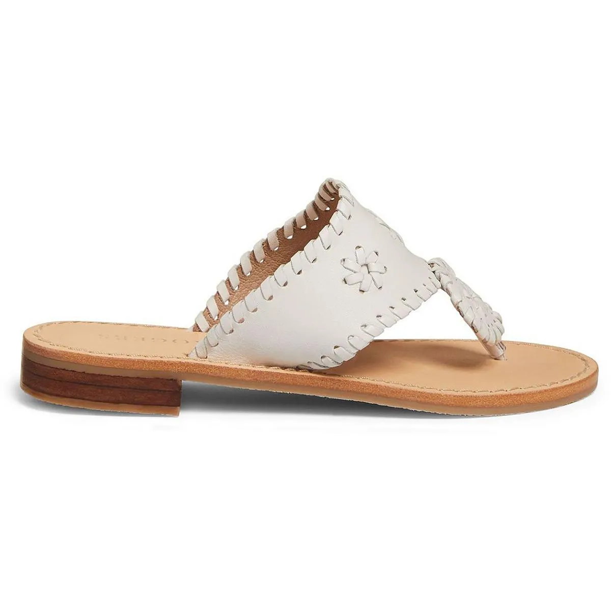 Jacks Girls Leather Flat Slide Sandals