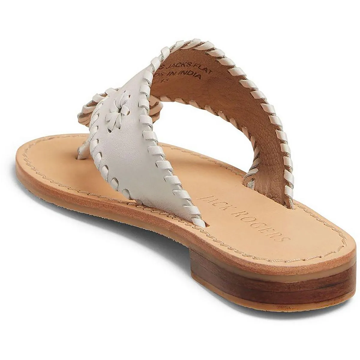 Jacks Girls Leather Flat Slide Sandals