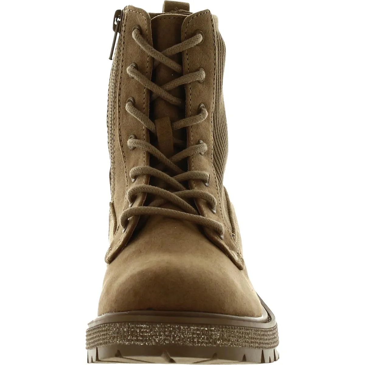 Jarlow Girls Faux Suede Metallic Combat & Lace-up Boots