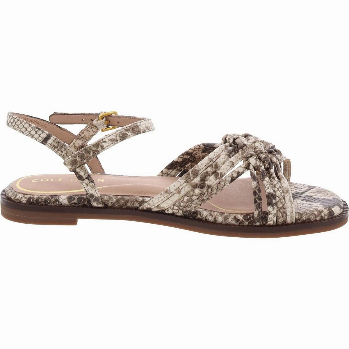 Jitney Knot Sandal Womens Animal Print Embossed Ankle Strap