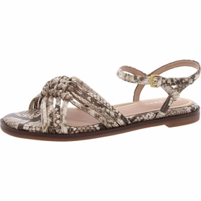 Jitney Knot Sandal Womens Animal Print Embossed Ankle Strap
