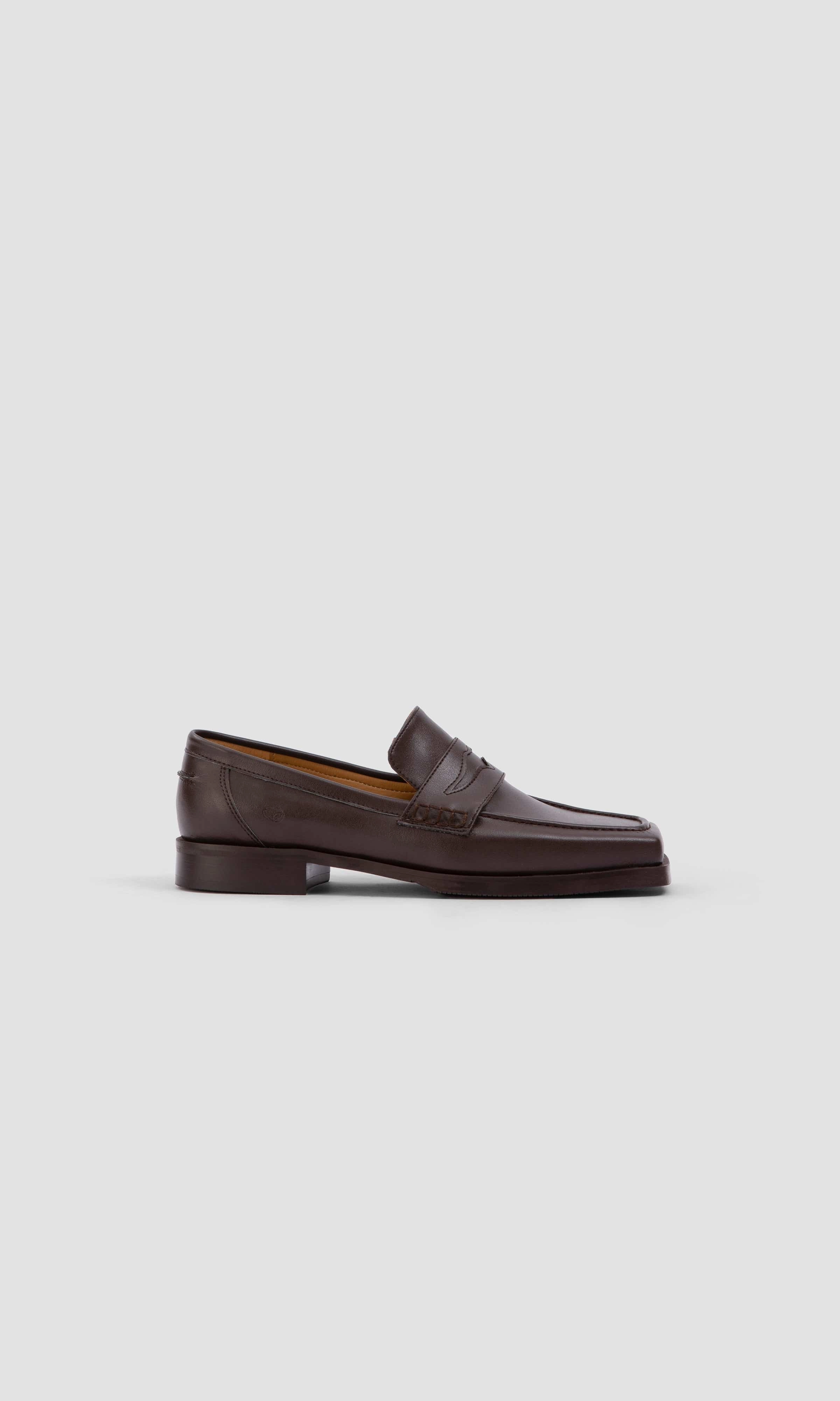 Joan Vegan Olive & Apple Leather Loafers | Brown