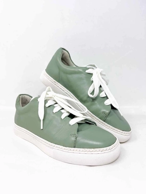 Johnston & Murphy Size 6 Sage/White Lace-Up Leather Shoes Sneakers