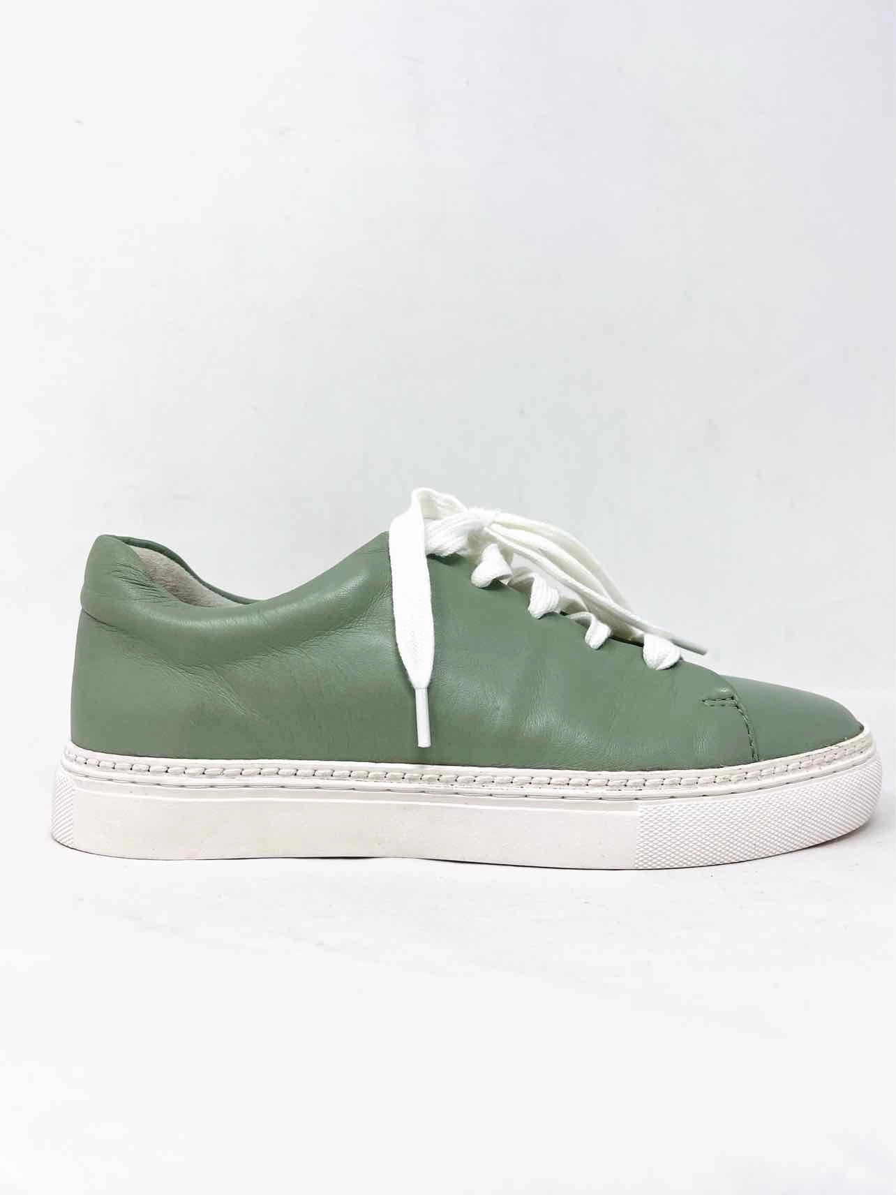 Johnston & Murphy Size 6 Sage/White Lace-Up Leather Shoes Sneakers