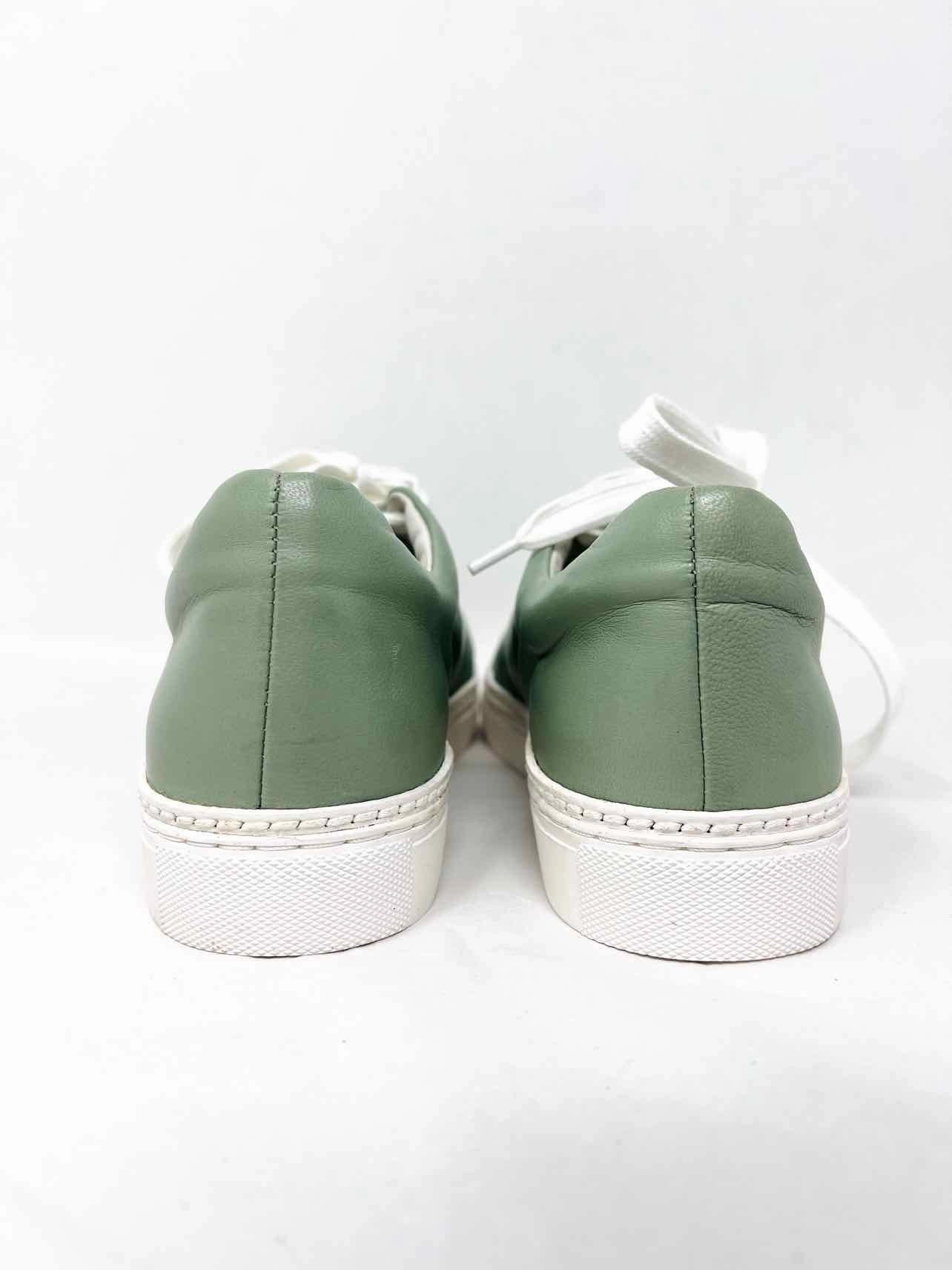 Johnston & Murphy Size 6 Sage/White Lace-Up Leather Shoes Sneakers