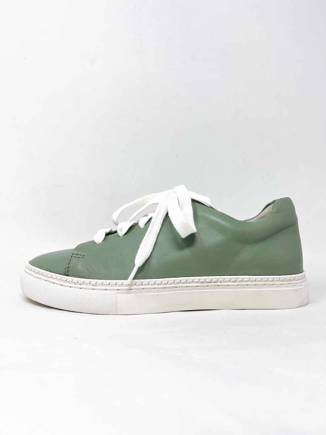 Johnston & Murphy Size 6 Sage/White Lace-Up Leather Shoes Sneakers
