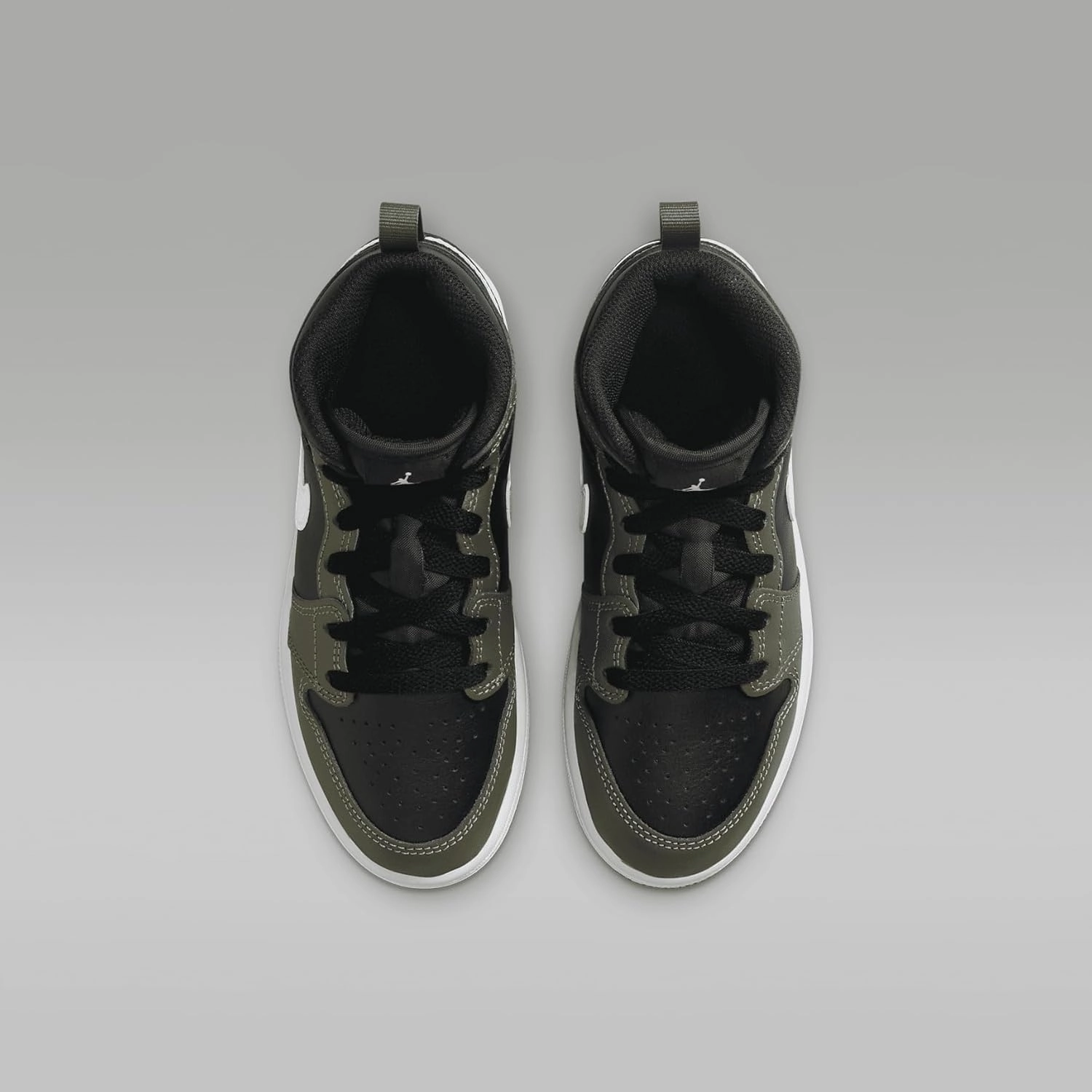 Jordan 1 Mid Little Kids' Shoes (DQ8424-092, Black/Medium Olive/White)