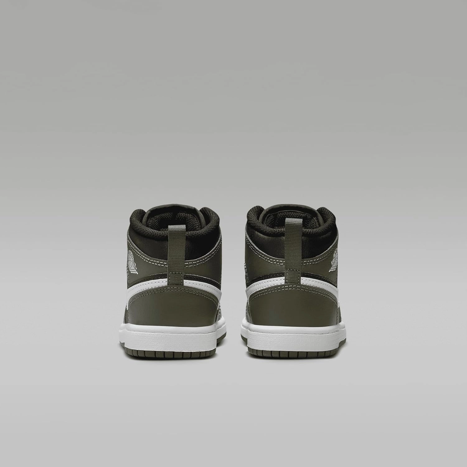 Jordan 1 Mid Little Kids' Shoes (DQ8424-092, Black/Medium Olive/White)