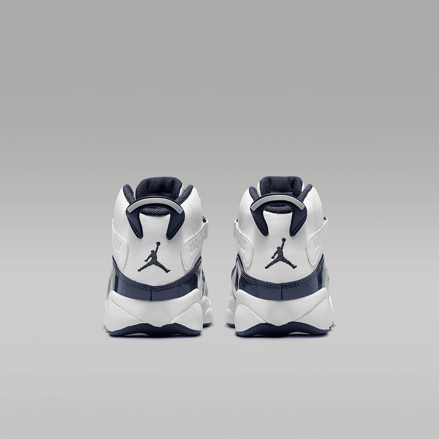 Jordan 6 Rings Little Kids' Shoes (323432-124, White/Neutral Grey/Midnight Navy)